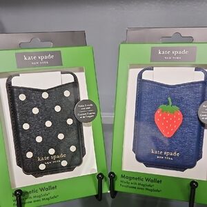 KATE SPADE NIB Polka Dot or Strawberry Magnetic 3 Credit Card Wallet